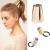 2PCS Gothic Punk Metal Hair Ties Ponytail Hair Cuff Metal Elastic Hair Clips Ponytail Holder Buckle Hair Band Hair Rope Hair Rings Hair Accessory Headwear for Women Girls(Gold + Silver)