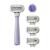 FLAMINGO 5-Blade Razors for Women - 1 Razor Handle + 4 5-Blade Refills + 1 Shower Holder - Lilac