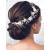 HEREAD Flower Bride Wedding Hair Vine Pearl Bridal Headband Rhinestones Hair Breath Accessories for Women and Girls  (A Silver)