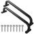 Purife 17.5 Inch Black Playground Handles Set of 2 -Playset Safety Handles, Swing Sets Accessories Grab Handle, Safety Hand Grips & Monkey Bar for Playhouse, Treehouse, Home Gym, Jungle Gym, Rock Wall 17.5 inch- 2pack