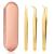 High Precision Lash Tweezers Set - Includes 3 Stainless Steel Eyelash Tweezers for Classic Individual and Volume Lash Extensions. Complete with Storage Box 3 Piece Set Gold