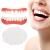 Nuanchu set of 1 false teeth veneers white dentures for top and lower jaw temporary fake filling women teeth repair set for broken teeth for men a size usually fits
