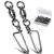 AMYSPORTS Saltwater Connector Fishing Snap Swivel High Strength Snaps Swivel Freshwater Ball Bearing Fishing Swivels Stainless Steel Corrosion Resistant Black Nickel Size 2+2 (48lb) 25 pcs