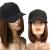 Iluu light brown short straight bob wig with hat 9 "short art hair extensions with a planned adjustable black baseball cap for women bobo-23cm light brown