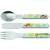Haba 305136-cutlery dinosaurs children's cutlery made of stainless steel with ABS handles 3-part set made of fork knife and spoon for the dishwasher