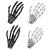 Halloween Skeleton Hands Bone Hair Clips - White and Black (2 Pairs) Punk Rock Horror Hair Clip for Women Girls Hair Accessories