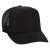 OTTO Polyester Foam Front 5 Panel High Crown Mesh Back Trucker Hat One Size Black