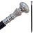 FYNJREX Vintage Antique Walking Cane Wooden Walking Stick Silver Brass Handle Knob Gift