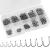 Fishing hooks carbon steel 300 pieces of fishing hooks in 10 sizes fishing hooks with eyelet hooks for fish fishing hooks with barn hooks set with plastic box fishing accessories for salt water fresh water