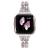 Mtozon Metal Bands Compatible with Fitbit Versa/Versa 2/Versa Lite, Replacement Metal Rhinestone Bling Bracelet Wristband for Women, Silver Rose Gold Black Silver with Rose Gold