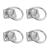 JVHLOV 4 piece of binding ring galvanized with screw -on plate ring augtplatte with ring binding singing for screwing up the cover plate for connection horses barenring crib ring tie hooks