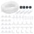 DONDEEN 48 pieces Air Air Pump Accessories Aquarium Accessories including 6m Transparent Silicone Hose Oxygen Stone Catching valves Needable valves suction cups and I/T/L/Y Form Connect (white 6m-1)