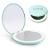 wobsion LED Lighted Travel Makeup Mirror 1x10x Magnification Compact Mirror Portable for Handbag Purse Pocket 3.5 inch Illuminated Folding Mirror Handheld 2-Sided Mirror Round Cyan