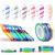 Nail Art Striping Tape Lines 18 pcs Mermaid Candy Color Adhesive Nail Stickers Rolls Nail Strips Tape Decals for Design Hologram Purple Blue Grey Line Nail Art