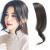 Dsoar 2PCS Wave Side Bang Clip in Bangs Real Human Hair Wave Fringe Hair Extensions(Natural Black Color) 2 PCS Wave Side Bangs Natural Black