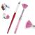 Hanyousheng Nail Art Brushes 2 Pcs Nail Gradient Brush Fan Nail Art Pen with Glitter Handle for Diy Art Creative Nail Art Design Painting Brushes Drawing Flower Pen Pink and Red