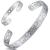 Cigmag 9X Lymphatic Drainage Copper Magnetic Bracelet for Women 99% Solid Pure Copper Ultra Strength Adjustable with Gift Box(Silver Flower Pattern) Flower Silver