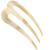 Camila Paris CP2973 French Twist Stick Clip Pins, White, Wavy Hair Pin 3-Prong Hair Fork for Girls Spiral Updo Bun Holder, Flexible Durable and Styling Hair Accessories for Women, Handmade in France 3-Prong White