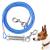 Mi metty tie out linen for dogs linen with shock -damping spring dog leash for the courtyard pet leash for medium to large dogs blue 10ft (3m)