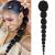 Kinky Afro Bubble Ponytail Extension for Black Women 18 Inch Long Drawstring Ponytail Natural Black Clip on Ponytails for Kids Synthetic Hair Piece Protective Style 1B 90G 18 Inch 1B