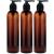 BRIGHTFROM Lotion Pump Bottles, Empty 8 OZ, BPA-Free Refillable Plastic Containers, Amber with Black Dispenser for - Soap, Shampoo, Lotions, Liquid Body Soap, Creams and Massage Oil (3 PACK) Pack of 3 Amber