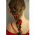 FXmimior Bridal Wedding Red Flower Headpiece Hair Vintage Hair Decoration Crystals Pearls Hair Accessories Diadem Prom Hair Pins Wedding Party Evening Hair Accessory for Women and Bride(Red)