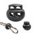 25pcs Spring Cord Lock End Stopper Fastener Slider Toggles Clip Double Hole Round Ball Plastic for Drawstrings Lanyard Paracord Elastic Bungee Shock Cord Rope Black 25pcs