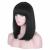 AMZCOS 15 Inch Short Straight Black Bob Wig with Bangs | Natural Heat Resistant Synthetic Hair for Women 15 Inch (Pack of 1) Black