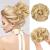 AOMIG Messy Bun Hair Piece Updo Hair Bun Extensions Curly Wavy Extensions Hairpieces Bun Hair Scrunchies Fake Hair Accessories for Women Girls Dark golden yellow