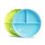 Munchkin children's plates with subdivisions dining plates for babies and toddlers from 6 months BPA-free shared plate ideal for the introduction of complementary food-blue/green 2-series set plate with suction cup blue/green