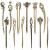 12 pieces Chinese women hair stick auhota antique bronze decorative hair sticks chicken sticks antique retro vintage hairpin for hair diy accessories (12 styles) 12PCs
