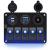 FXC Waterproof Marine Boat Rocker Switch Aluminum Panel 5 Gang with Dual USB Slot Socket 3.1A + Volt Meter Blue LED Light for Car Rv Vehicles Truck (KG0149-5B Blue)