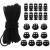 20pcs Plastic Cord Locks with 1/8-Inch 50ft Elastic Cord Heavy Stretch Round String  10Pcs Sing-Hole  10pcs Double-Hole Spring Toggle Stopper Slider Black (3mm-Black)