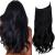 OMGREAT Halo Hair Extensions Invisible Secret Wire Dark Black Extensions One Piece Curly Wavy Hair Extension Synthetic Hairpieces for Women 20 inch 20Inch&Curly Dark Black