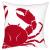 DECOPOW Embroidered Crab Throw Pillow Cover Square 18 Inches Decorative Crab Canvas Pillow Cover (Red-Crab)