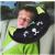 Qchomee Kids Car Travel Pillow Car Seat Belt Cushion Head Neck Support Pillow Safety Strap Covers Children Headrest for Car Travelling Sleeping Pillow Black