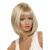Short Blonde Wig for Women Natural Hair Synthetic Straight Full Wigs with Neat Bangs Daily Use