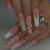 Luvadeyo 24pcs French press on nails coffin long fake Heart nails design acrylic full cover artificial bling false nails for women and girls glittering love