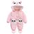 Minizone Baby Hooded Winter Rompers Girls Snowsuit with Footies and Hat Winter Outfits Jumpsuit Cotton Overall 1-3 Months Panda 0-3 Months E