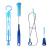 Tannozhe drinking bubble cleaning brush set water bubble cleaning set 4-in-1 small brush for bite valve large brush for bubbles and foldable hangers for drying