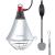 Luxvista Poultry Heat Lamp 2 Mode Switch Adjustable with 2M Wire and 2M Suspension Chain 250W Max Infrared Heat Lamp Holder Perfect for Brooding Chicks Kennel (No Bulb) E27 Poultry Heat Lamp Infrared