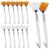 Sibba 14 Pcs Facial brushes Fan Brushes Acid Applicator Brush Makeup Brush with Clear Plastic Handle Cosmetic Applying tools for Mud Face Cream (14Pcs)