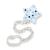 NUK pacifier chain with clip | for pacifiers with ring | stable and shatterproof | blue stars