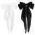 Silky Satin Hair Bows 2 PCS Big Black Bow and White Bow Set Bowknot Metal Spring Clip Oversized Long Tail Hair Ribbons Ponytail Holder French Barrettes Hair Accessories for Women Christmas Gifts 2 Pcs Black & White