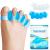 Sumiwish Toe Separators 4 Pairs (Blue and Clear) Soft Gel Toe Spacers to Correct Bunions Toe Stretcher for Therapeutic Relief from Plantar Fasciitis Hammer Toes Correct Toe Bunion Corrector
