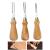 XILEWHZF Leather Edge Skiving Beveler Tool Set, Wide Mouth Leathercraft Edge Skiving Beveler Leather Edge Trimmer with Wooden Handle Three Sizes(4mm,6mm and 8mm)