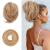 BARSDAR HAARDIC Hair Extensions Hair-Knoten-Horchwanz extension straight synthetic hair part short ponytail rolls hair accessories simply scrunchie for women 22H613# 20cm 22H613# light strawberry brown Mixed blonde
