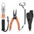 KastKing Fishing Pliers, Fish Lip Gripper Saltwater Resistant Fishing Tools, Fishing Gear with Rubber Handle, Lanyard, Line Cutter Hook Remover with Sheath, Ice Fishing Gear, Fishing Gift for Men A: 6'' Split Ring Nose Plier and 9'' Lip Grip - Orange