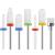 Homeet 7Pcs Ceramic Nail Drill Bit Set 3/32 Inch Ceramic Drill Bits for Cuticle Electric Nail Cutter Professional Safety Nail Drill Bits for Acrylic Gel Nails Cuticle Manicure Pedicure Pack of 7