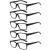 Eyekepper 5 Pack Reading Glasses for Men Spring Hinges Classic Readers Black Frame +2.00 Black-5pcs All Clear Lens 2.0 x